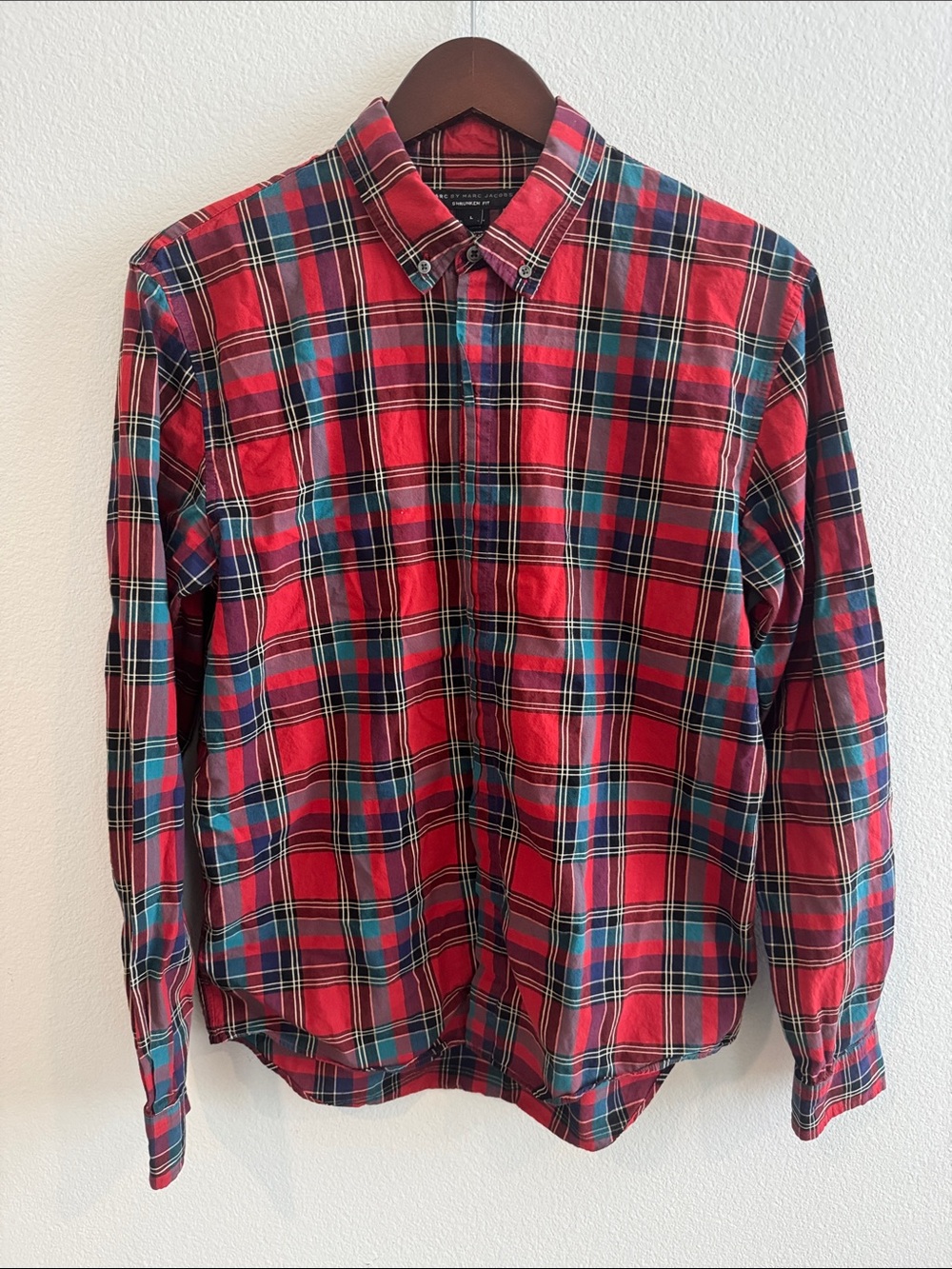 Marc By Marc Jacobs Red and Blue Plaid Button-Down Shirt
